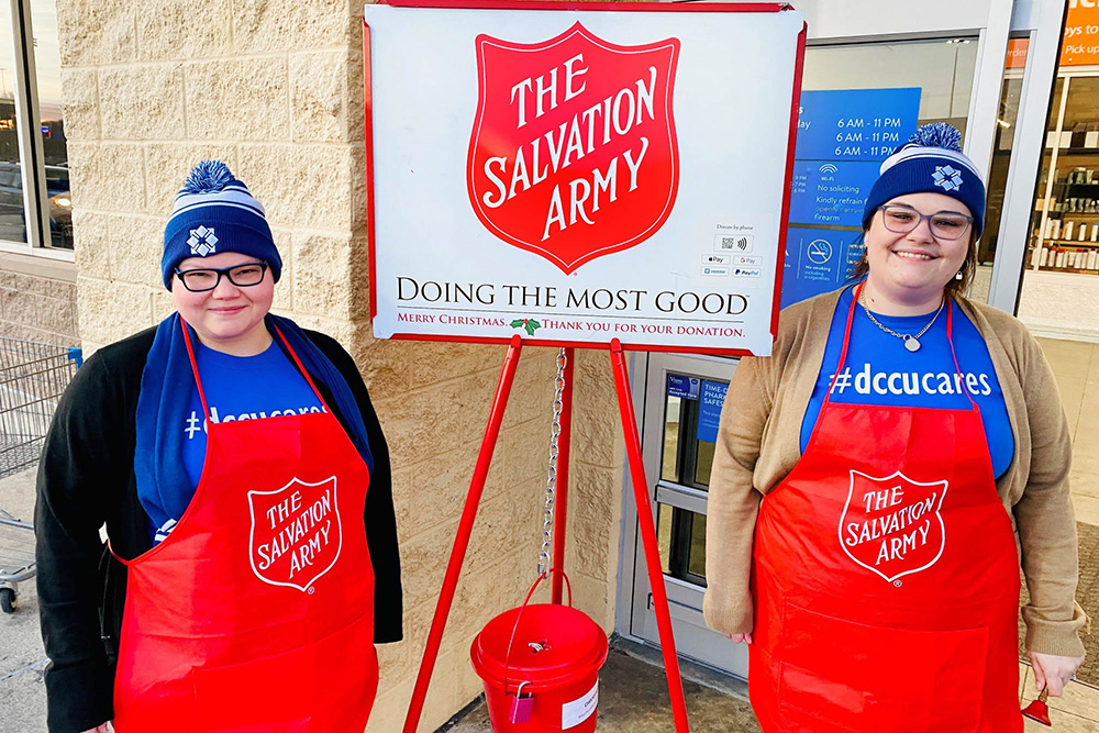 DCCU employees volunteering for The Salvation Army together