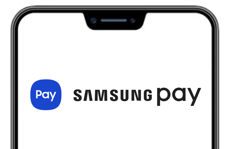 Samsung Pay logo on mobile phone screen